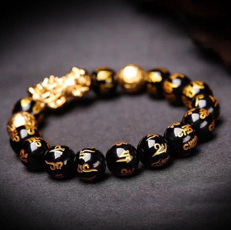 The Wealth Attractor Feng Shui Black Obsidian Bracelet 10